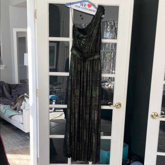 Retrofete Andrea One-Shoulder Metallic Black Dress - Picture 7 of 9